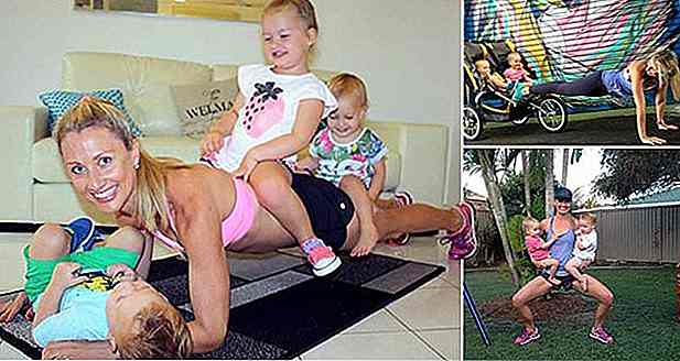Madre de 3 hijos pequeños enseña cómo entrar en forma en casa