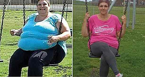 Frau verliert fast 100 Kg, nachdem sie im Gleichgewicht des Kindes stecken geblieben ist